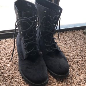 Black Velvet Combat boots